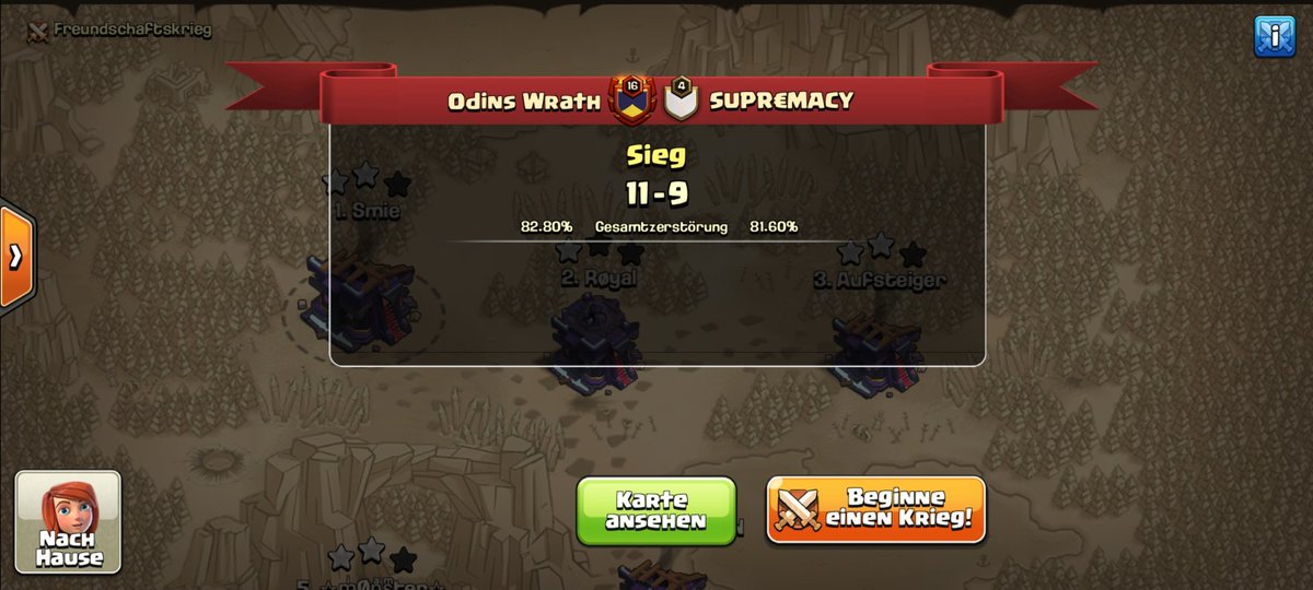 OdinswrathEU's tweet photo. Second win in the ClashofClansDe @ClashOfClansDE4 tournament. 
Tripel by @Royal35441902 ⭐️⭐️⭐️
GGs.💪🔥 https://t.co/Q7O2HupG8s