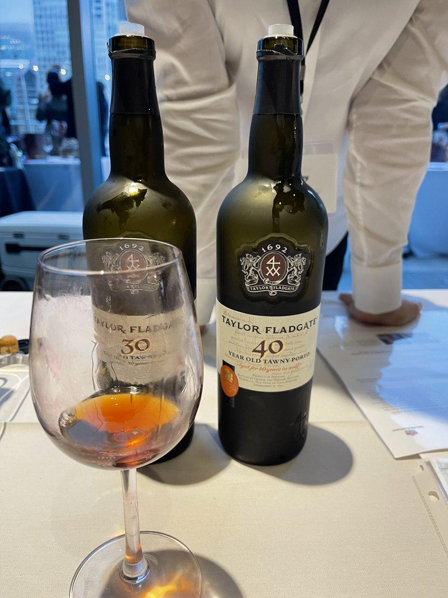 IronChevsky's tweet photo. Dessert wines at 2022 @WineandSpirits #top100event SF were delicious and special. 30&amp;40-yr Tawny’s from @grahams_port, @TaylorsPortWine eye-opening, totally unique from vintage ports. The icewines from @InniskillinWine luscious happy sunshine in my mouth, esp. ❤️’ed Riesling. https://t.co/FSE7DHAU56