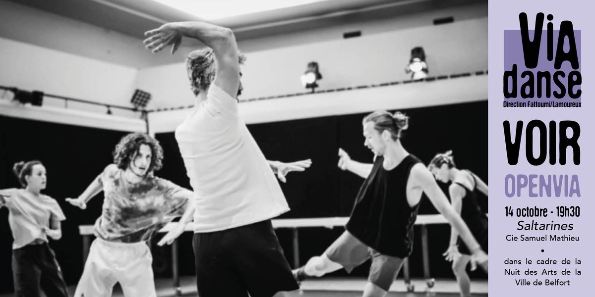 VCcnbfc's tweet image. [OPENVIA] La Cie Samuel Mathieu avec Saltarines, une pièce chorégraphique réunissant 10 interprètes est à VIADANSE ce soir. Dans le cadre de la Nuit des Arts de la ville de Belfort.

#VIADANSE
#danse
#Choregraphy
#Belfort
@belfortofficiel
@agglograndbelfort
@cie_samuel_mathieu