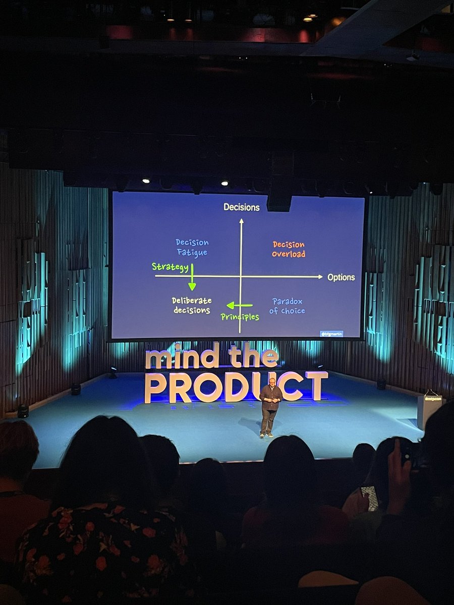 DigiDaisyT's tweet photo. Reduce your decision fatigue and the paradox of choice through an effective product strategy and principles 👏🏻 @MindtheProduct #mtpcon https://t.co/py2BA42Sp5