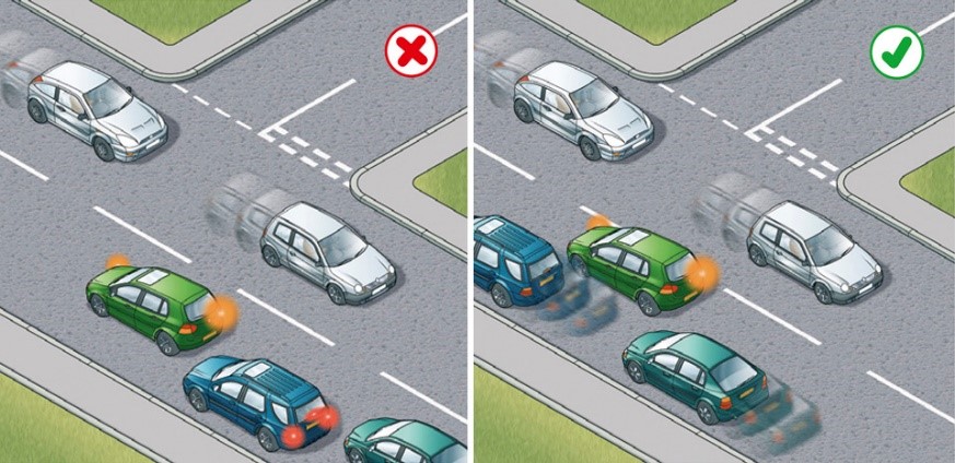 TrafficWalesS's tweet photo. When waiting to turn, position your vehicle correctly to avoid obstructing traffic.
This will improve your own visibility, make it clear to other road users what your intentions are, & minimise disruption in the flow of traffic.
#Rule180
#HighwayCode https://t.co/ATls7eZ8mY