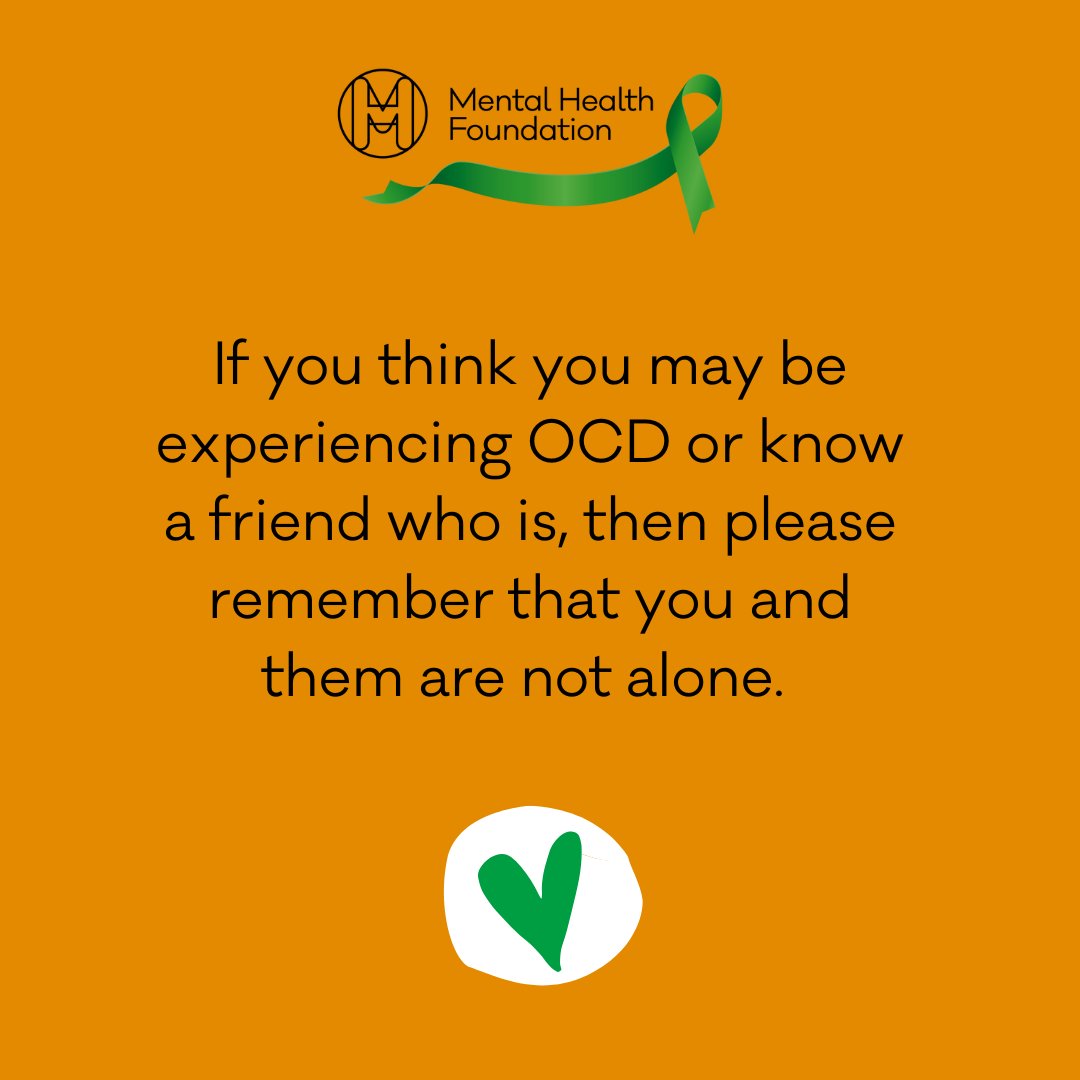 If you think you may be experiencing OCD or know a friend who is, then please remember that you and them are not alone. #OCDAwarenessWeek [8/9]