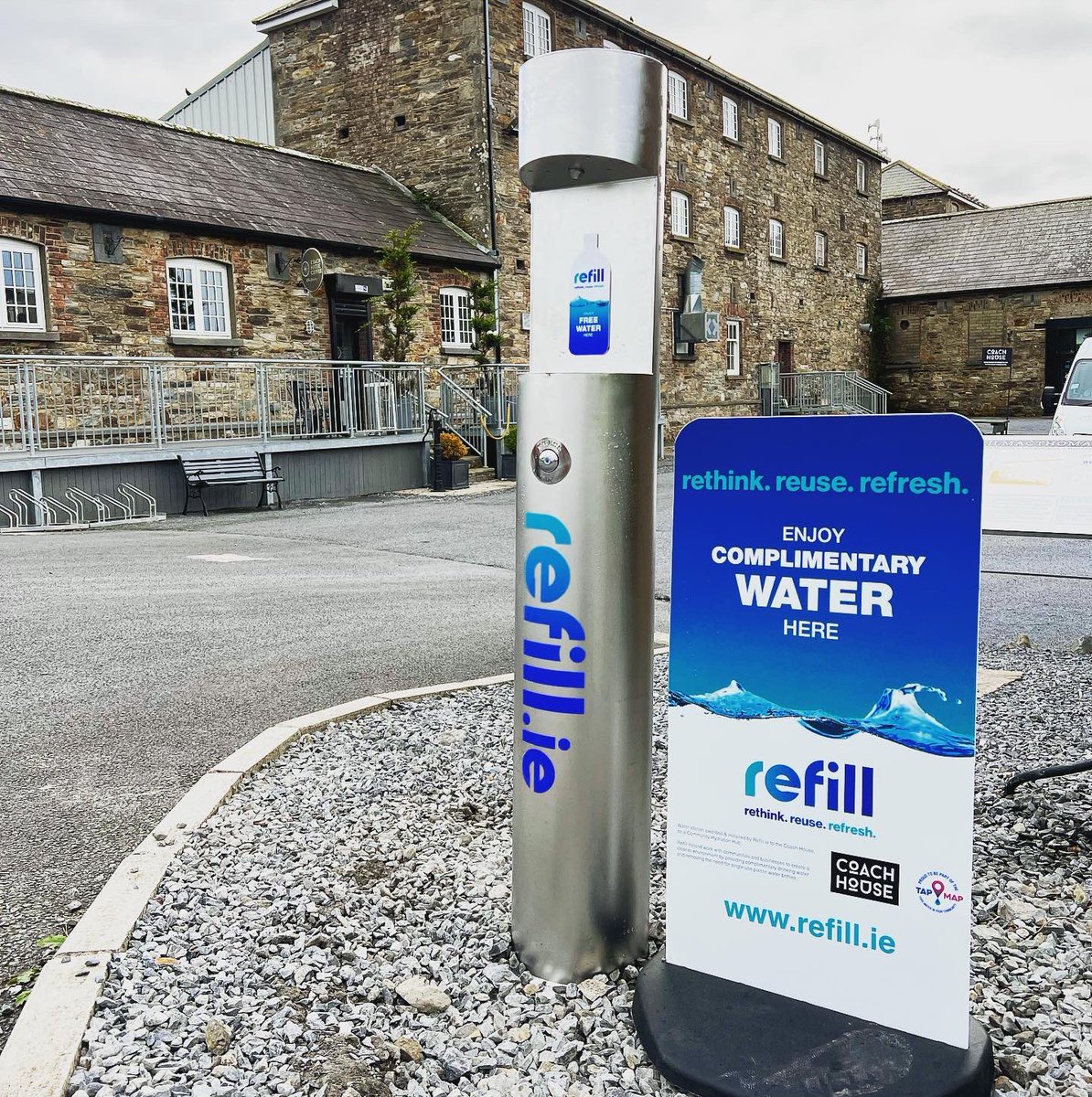 Our <a href="/Refill_Ireland/">Refill Ireland Project</a> Water Station 💧 Now in Operation <a href="/chcgreenway/">Coach House Coffee</a> in our Courtyard space for 24hr <a href="/WaterfordGrnWay/">Waterford Greenway</a> user access #refill