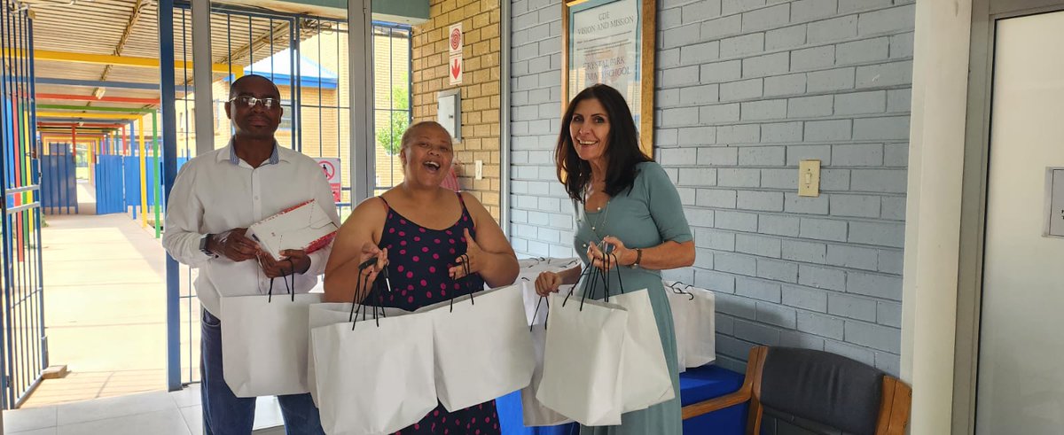 KeletsoR_'s tweet photo. A special thank you to the Principal of Crystal Park Primary School for allowing us to donate 30 pairs of school shoes to their learners🤍 https://t.co/vnzrO5QBJX