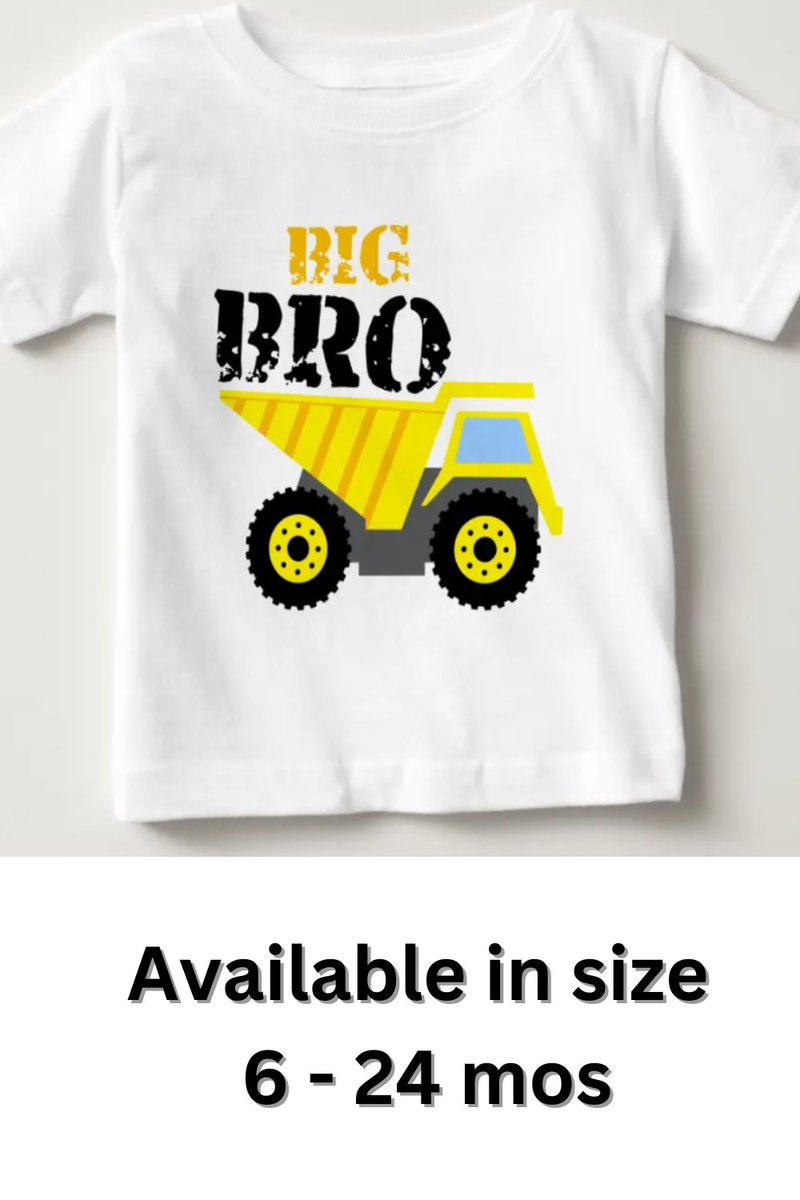 zazzle.com/big_bro_constr…  Big brother shirt #bigbrother #siblingshirt #bigbro #pregnancyannouncement #babyannouncement #dumptruck #yellowdumptruck #constructiontruck #excavationdumptruck