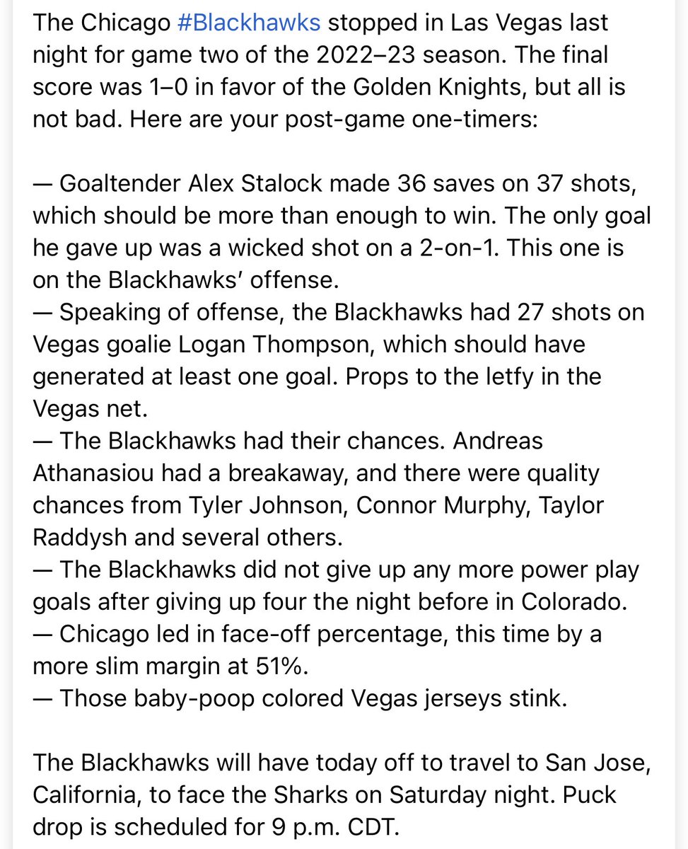 TheRinkChi's tweet photo. #Blackhawks #ReadyToGo #Rinkrats #CHIvsVGK #VGKvsCHI #OneTimers #VegasBorn #TheGoldenAge https://t.co/oV5pGWLv4X