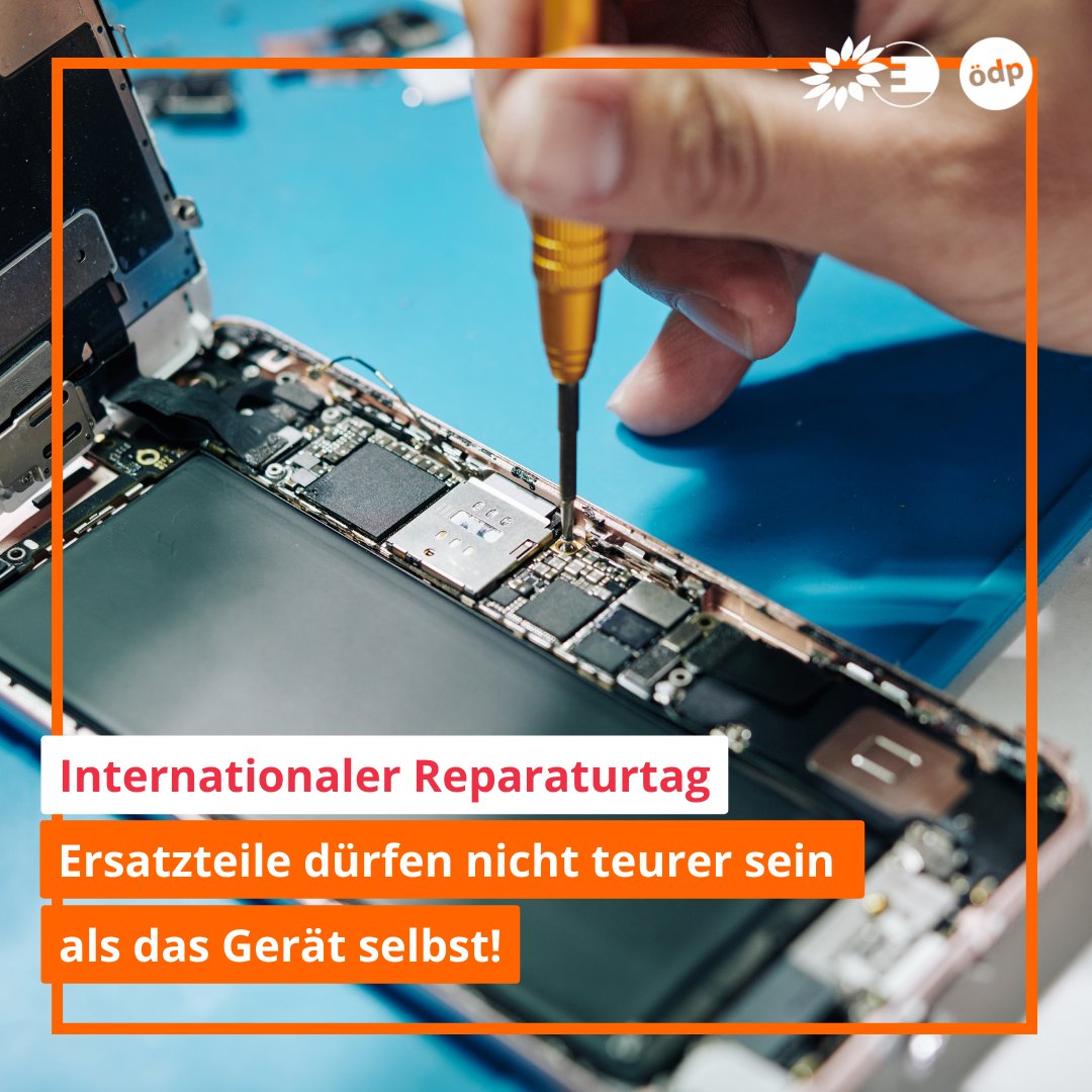 RipaManuela's tweet photo. Die @EU_Commission plant einen #RepairScore, um zu bewerten, wie einfach &amp; günstig ein E-Gerät zu reparieren ist. Der Preis von Ersatzteilen findet aber keine Berücksichtigung! Fordert die 🇪🇺 COM auf, das zu ändern: https://t.co/aFM5TOfDKC 
@GreensEFA 
#RechtaufReparatur https://t.co/03vmbvM8cs