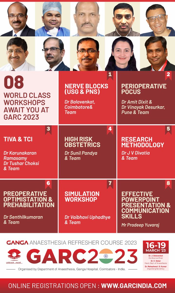Workshops registration open.

Looking forward to welcoming you all for an Academic Retreat 
#GARC2023 
Let us learn from each other..

Dr J Balavenkat, Conference Chair