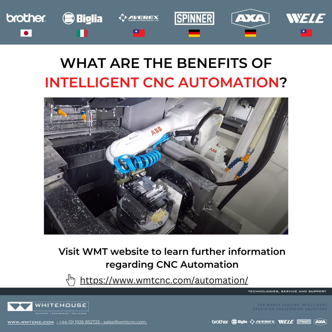 wmtcnc's tweet photo. WMT is proud to work with several industry-leading automation specialists to offer a variety of solutions.
๐For further information, visit our website!
https://t.co/240FhqZ17B
#AdvancedEngineeringSolutions
#CNCmachining #engineering #Biglia #WELE #Brother #spinner #averex #axa https://t.co/gQwcYJ2M1B