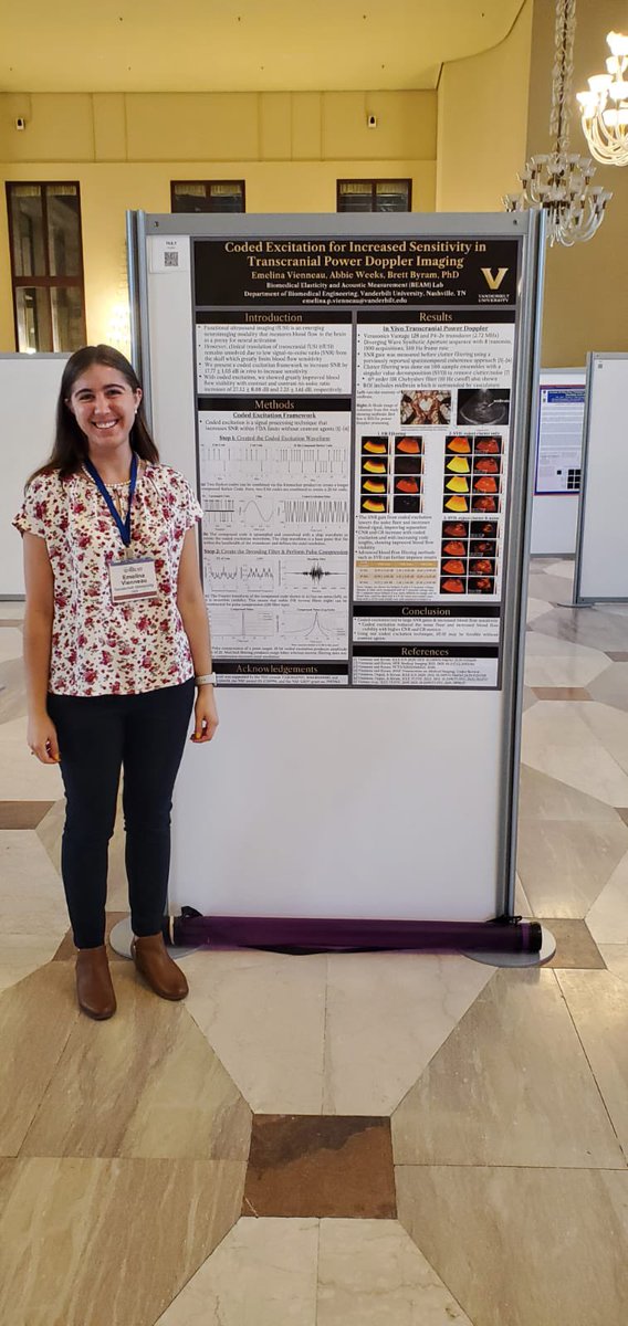 beam_lab's tweet photo. Emelina Vienneau @EmelinaVienneau presented her poster on Coded Excitation for Increased Sensitivity in Transcranial Power Doppler Imaging. https://t.co/5eUPFAYtlf