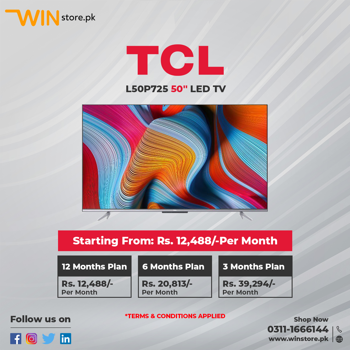 Winstorepk's tweet photo. Redefine your entertainment experience. Now available on easy monthly (IJARAH) installments with no credit card requirements. 🤩
🛍️Shop now!
https://t.co/Fgjqg5qwjO
Download the Winstore App!
✅ No credit card requirement
✅24/7 customer service
✅Easy Return Policy
#winstore https://t.co/VRcHEkf84P