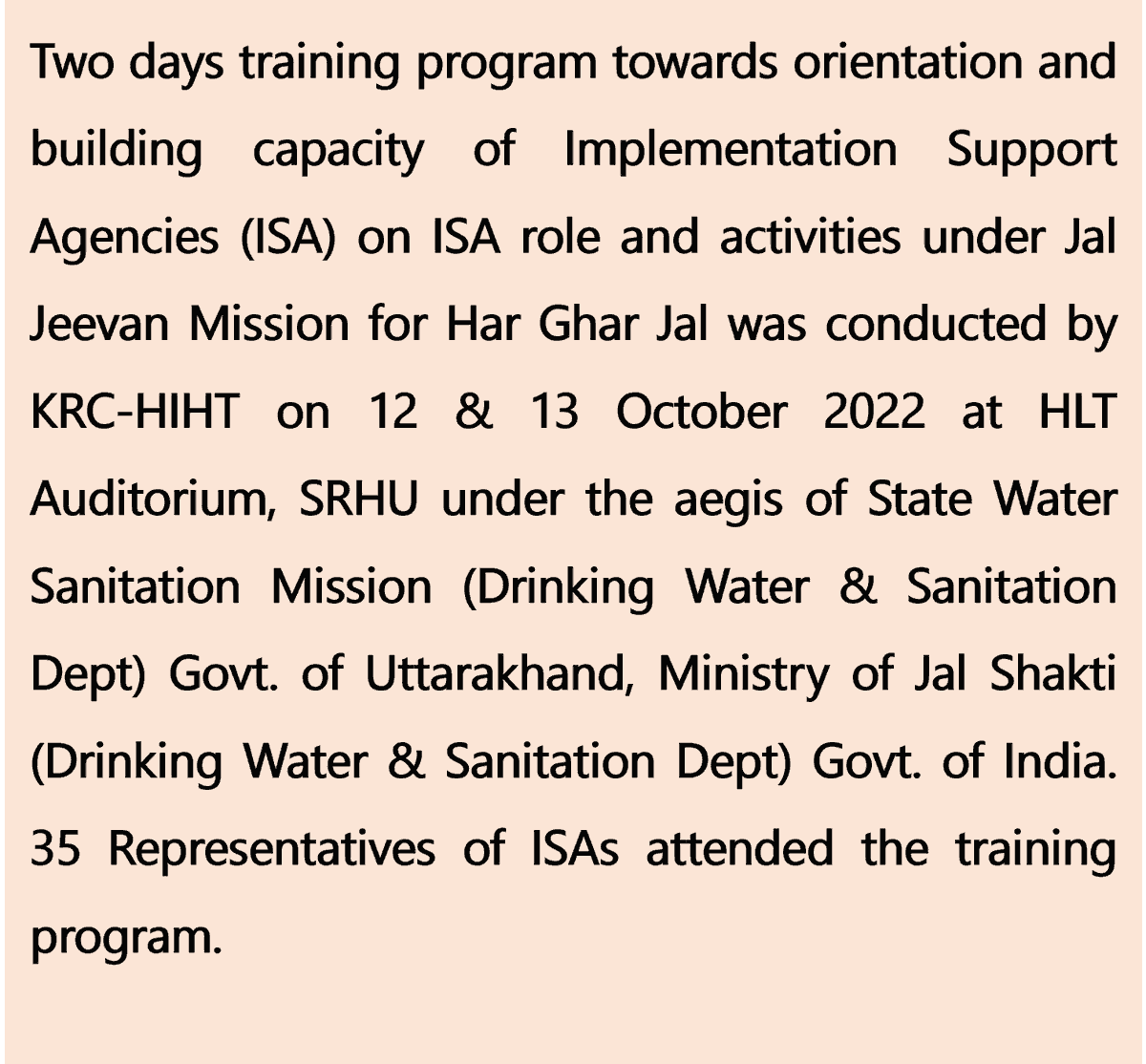 Rdi_Hiht's tweet image. #JalJeevanMission #HarGharJal #KnowledgeResource #PMOIndia #MinistryofJalShakti #SWSM #DWSD #SRHU