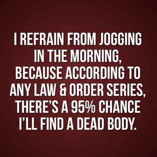 HeatherWeidner1's tweet photo. Truth! #nojogging #lawandorder #nothanks https://t.co/XVxA3y2iTY