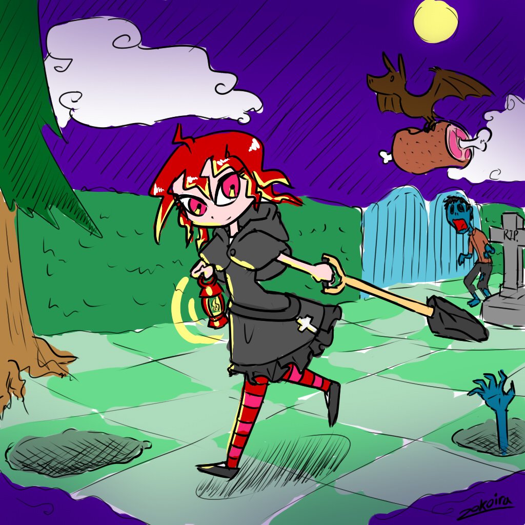 オリジナルゲーム主人公の墓守少女ロゼ
死者へ礼儀と愛を尽くす心優しい女の子
出土した飴を頬張るワイルドな一面もある 