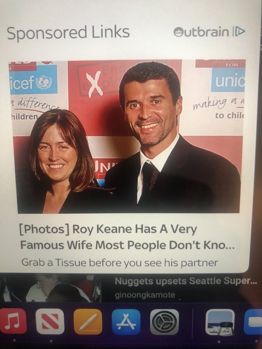 pbsportswriter's tweet photo. Not sure Roy Keane is going to be too pleased by the latest sponsored links on Sky’s website… #GrabATissue https://t.co/ArAbGBGrwI