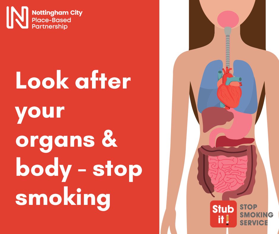 NCGPANottm's tweet photo. Tobacco is a major risk factor for heart disease, cancer, diabetes, and other health conditions, putting you at risk of developing severe illnesses.

#Stopsmoking support is available in #NottinghamCity: https://t.co/f4KHNFvEsc or https://t.co/bmBwYZ9L5l

#Stoptober #Stubit22 https://t.co/ximDYM7gzw