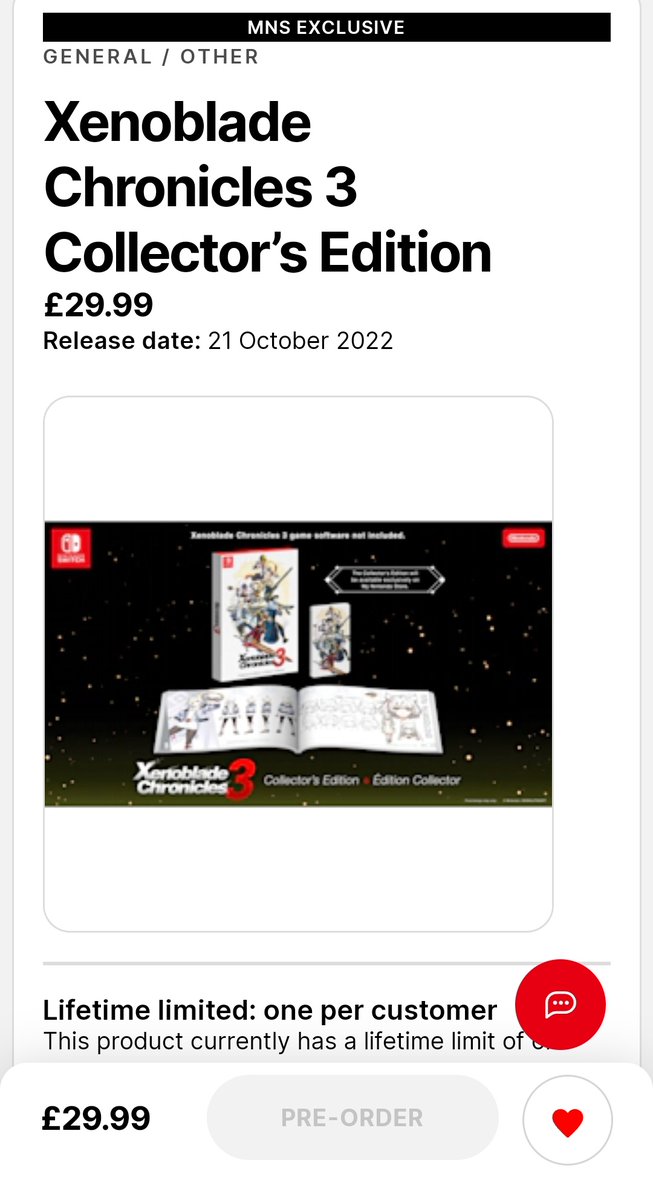 NathRetro1's tweet photo. All you UK Nintendo store guys Xenoblade 3 is back up to buy again. Go Go Go!!!!

#XenobladeChronicles3
#nintendostore https://t.co/QDS4ogYIEZ