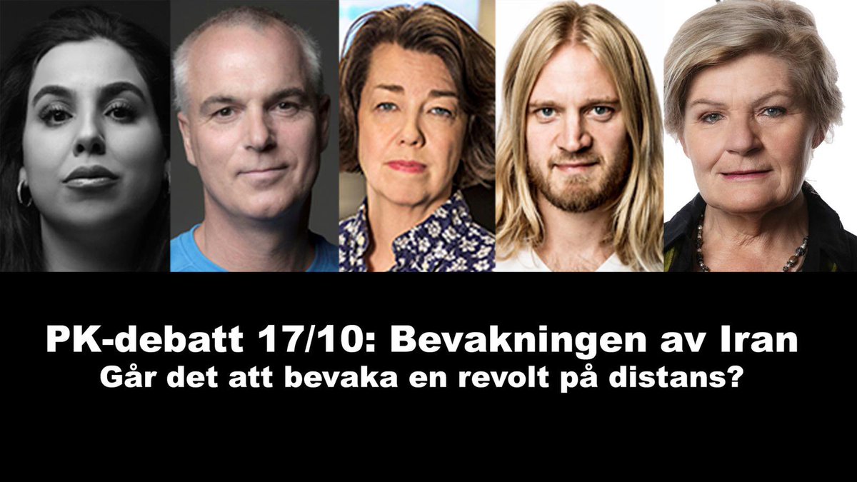 Shab_M's tweet photo. På måndag är det dags för månadens #pkdebatt. Vi diskuterar bevakningen av Iran. Går det att bevaka en revolt på distans? I panelen @schori @paulhansen64 @piabern &amp; @atefehs Vi inleder kvällen med @ceciliauddenm på länk. https://t.co/EaRs0l8kXJ https://t.co/vHBJ51J7JJ