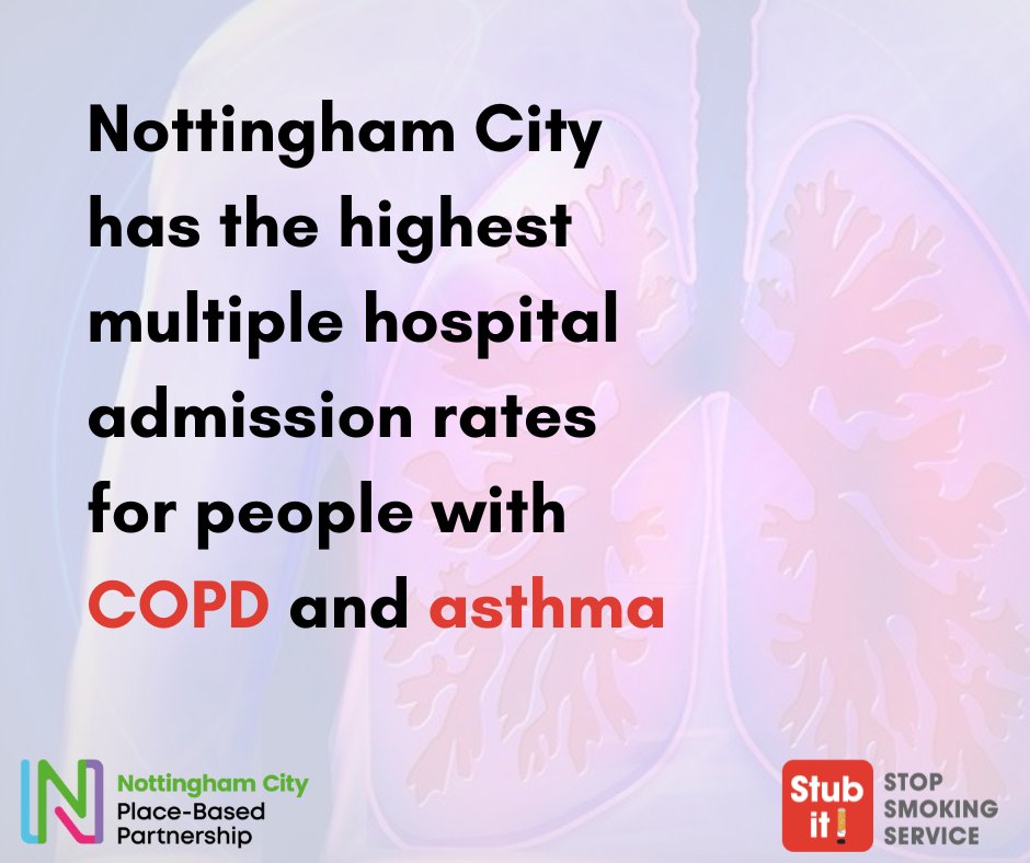 NCGPANottm's tweet photo. By stopping smoking, you can reduce your risks of COPD and Asthma, develop a heathier lifestyle. 

#Stopsmoking support is available in #NottinghamCity: https://t.co/f4KHNFe33C or https://t.co/bmBwYZrlWT

#Stoptober #Stubit22 #NottmCityPBP https://t.co/3PdTD9Uji4