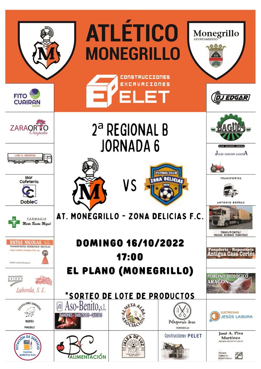 ⚽Tras el pinchazo del domingo, volvemos a casa, jugando de nuevo por la tarde.

📽️Así que pon a grabar el clásico y sube a animar al equipo.

🍯🐝🧼🧴Sortearemos un lote de productos.

👥🗣️Os esperamos a tod@s, afición.

#MonegrilloTeQuiero