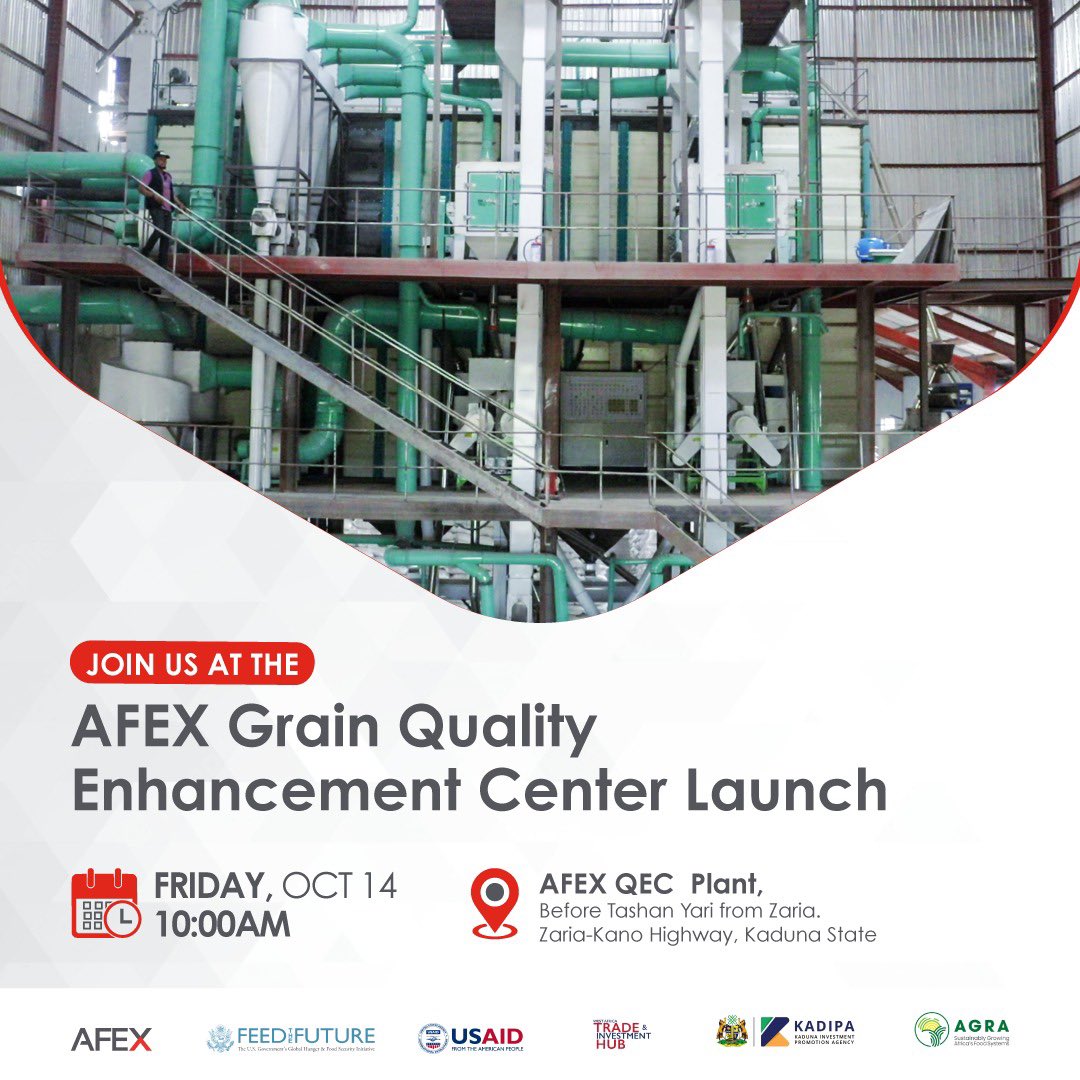 humairehhassan's tweet photo. AFEX @AFEXNigeria has been keen on fulfilling the UN SDG goals 1, 2, 5, 8, and 12 since it's inception. Theyβre making another statement with the plant launch and warehouse opening that is based on sustainability and improving food systems.
#AFEXPlantLaunch https://t.co/38ieSrsbak