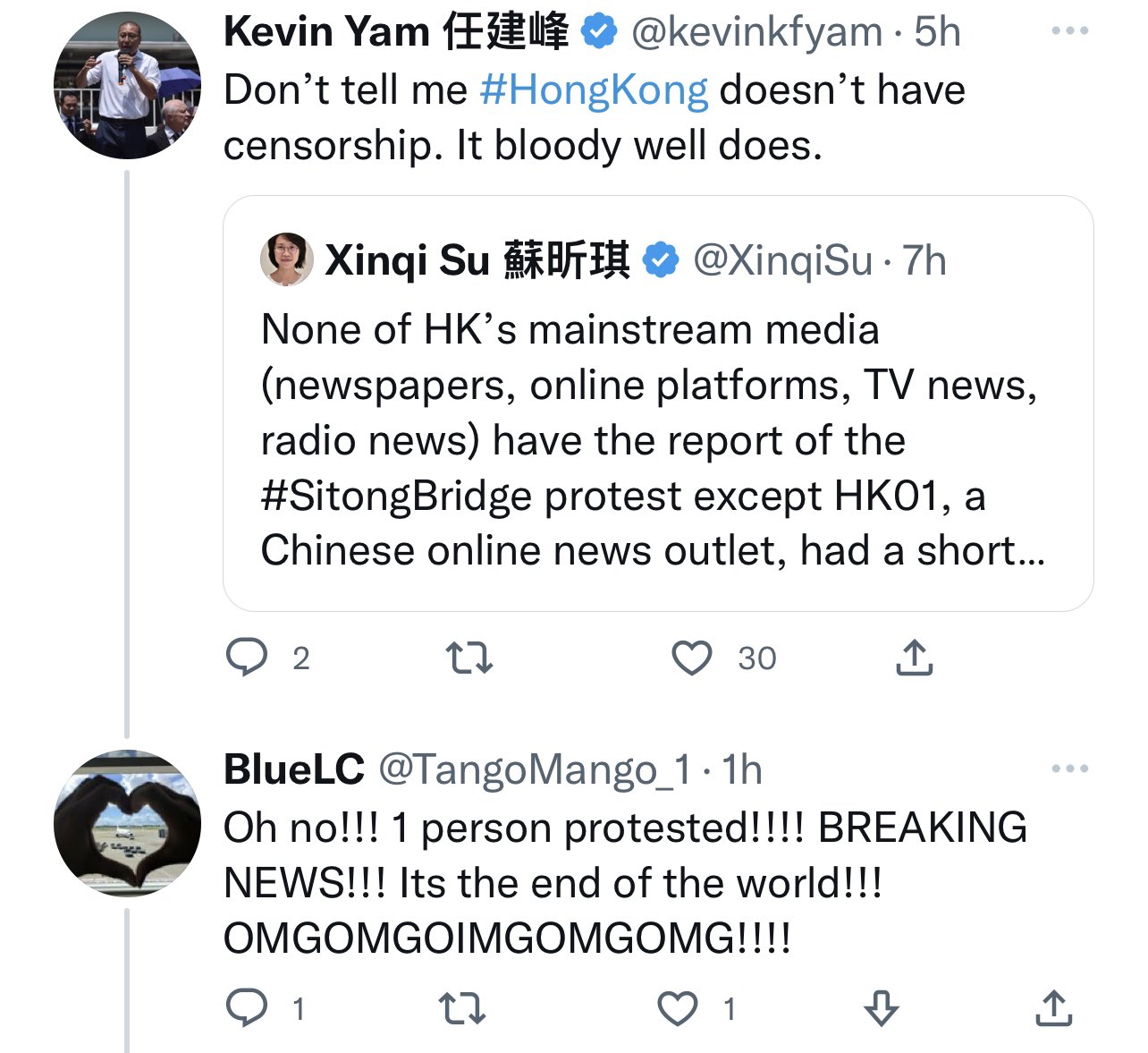 Kevin Yam 任建峰 Well 1 Person Protesting Isn T End Of The World Then Why Are Chinese Authorities Censoring It So Hard T Co Bseuxdl2gy Twitter