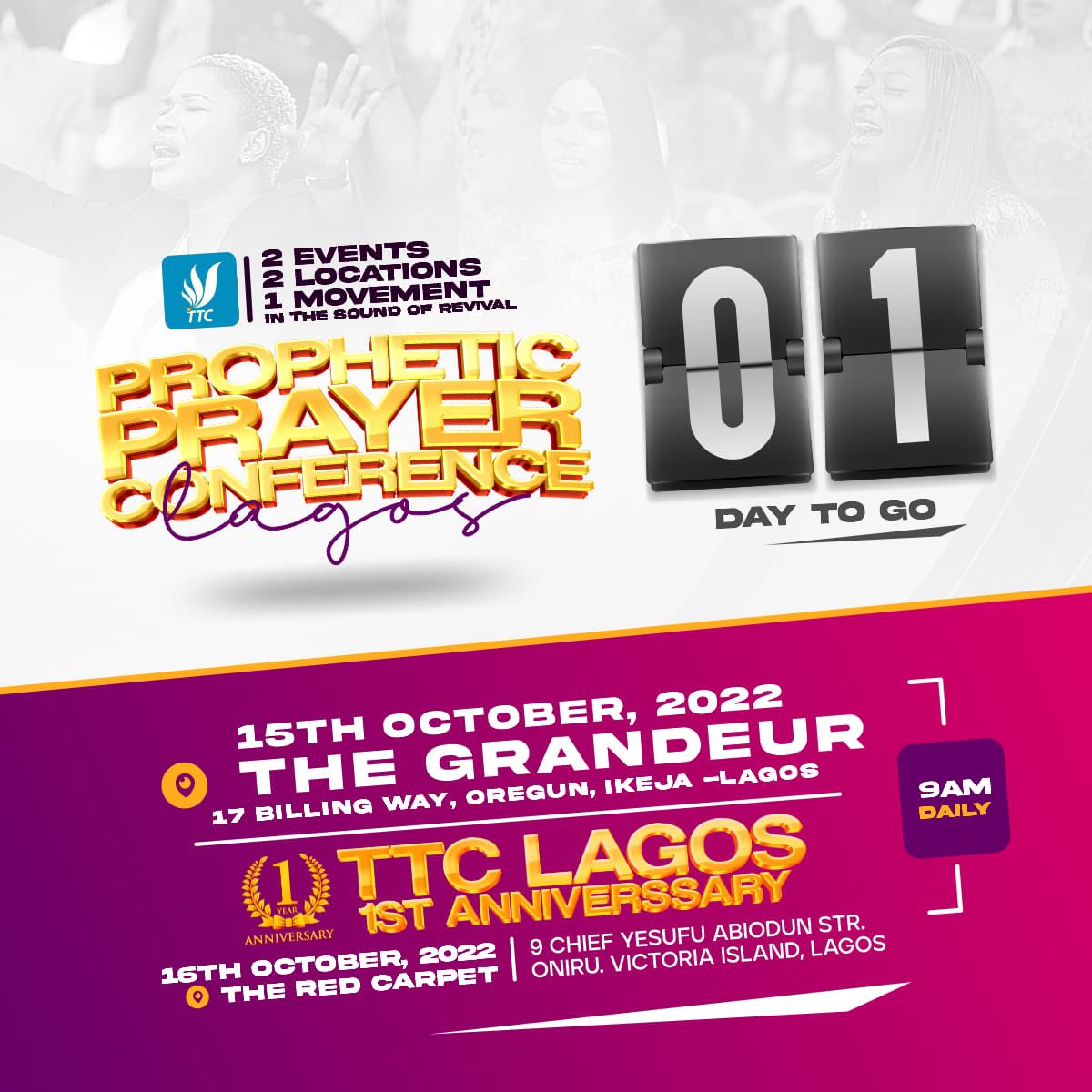 Prima_311's tweet photo. Happening live in the city of Lagos tomorrow…
Don’t snooze on this 💃💃💃

#ppclagos 
#ttclagos 
#soundofrevival 
#revsamoye 
#pastorbolajiidowu 
#segunjohntor 
#naomiKlassik https://t.co/6lXJ9teAt3