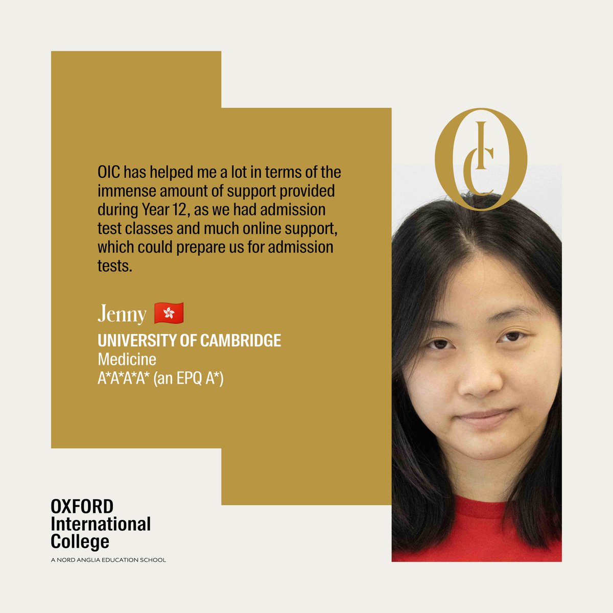 OxIntCollege's tweet photo. What has OIC been doing for our students that aim to study at the @Cambridge_Uni and @UniofOxford?

Read the words from Mountain and Jenny, who have just started their Veterinary Medicine and Medicine courses at Cambridge!

#OIC #university #medicine #Math #PersonalStatementWeek https://t.co/CGDeipLZLq