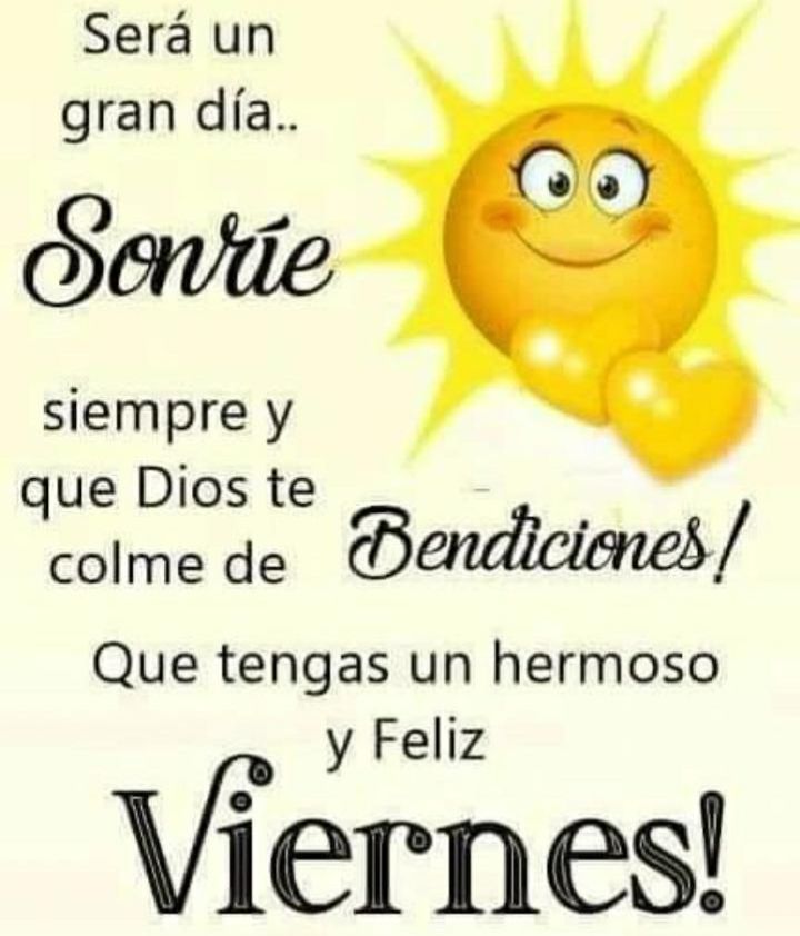 Sonríe sé feliz bendecido viernes para todos 🌻🌻
#VenezuelaEsPoesía 
@DanecsiL @Beba73068196 @EbencioL @IvanVillasmil3 @Idalia50M @irvin_b3 @Pedro_Plana4 @alejandrolista7 @joseced085 @JoseG3820 @Pro1Manu @MamJosefina1