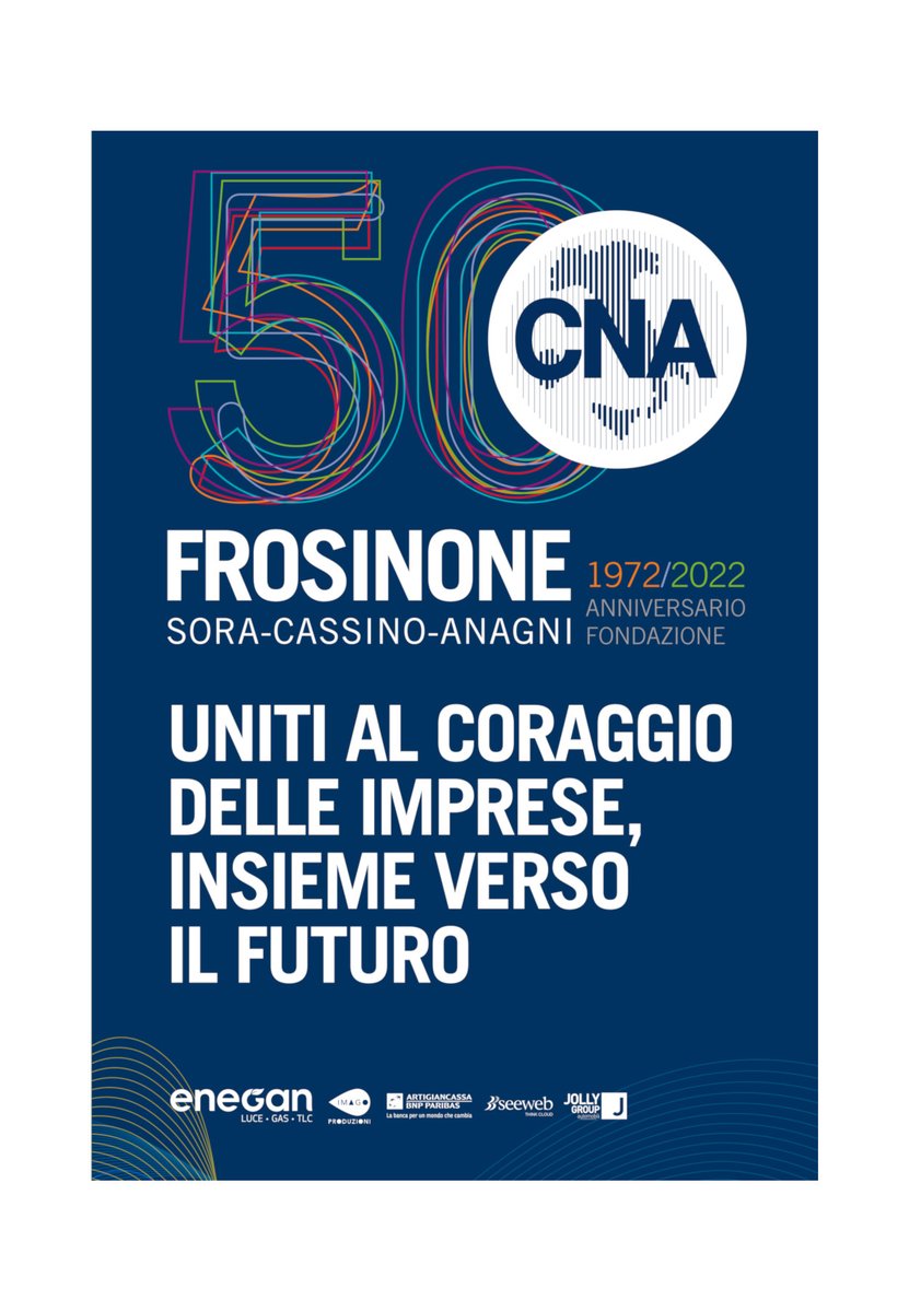 CNA Frosinone (@cna_frosinone) on Twitter photo 👉50° ANNIVERSARIO FONDAZIONE CNA Frosinone
‼️ Oggi pomeriggio presso Conservatorio di Musica "Licinio Refice", inizio alle ore 16:30, festeggiamo i 50 anni dalla fondazione
Grazie a: <a href="/EneganLuceGas/">Enegan - Energy Partner</a> <a href="/ImagoProduzioni/">Imago</a> @Artigiancassa_ <a href="/seeweblive/">Seeweb</a> <a href="/JollyAuto/">Jolly Auto Concessionaria Fca Frosinone</a>
#50cnafrosinone 👉50° ANNIVERSARIO FONDAZIONE CNA Frosinone
‼️ Oggi pomeriggio presso Conservatorio di Musica "Licinio Refice", inizio alle ore 16:30, festeggiamo i 50 anni dalla fondazione
Grazie a: <a href="/EneganLuceGas/">Enegan - Energy Partner</a> <a href="/ImagoProduzioni/">Imago</a> @Artigiancassa_ <a href="/seeweblive/">Seeweb</a> <a href="/JollyAuto/">Jolly Auto Concessionaria Fca Frosinone</a>
#50cnafrosinone