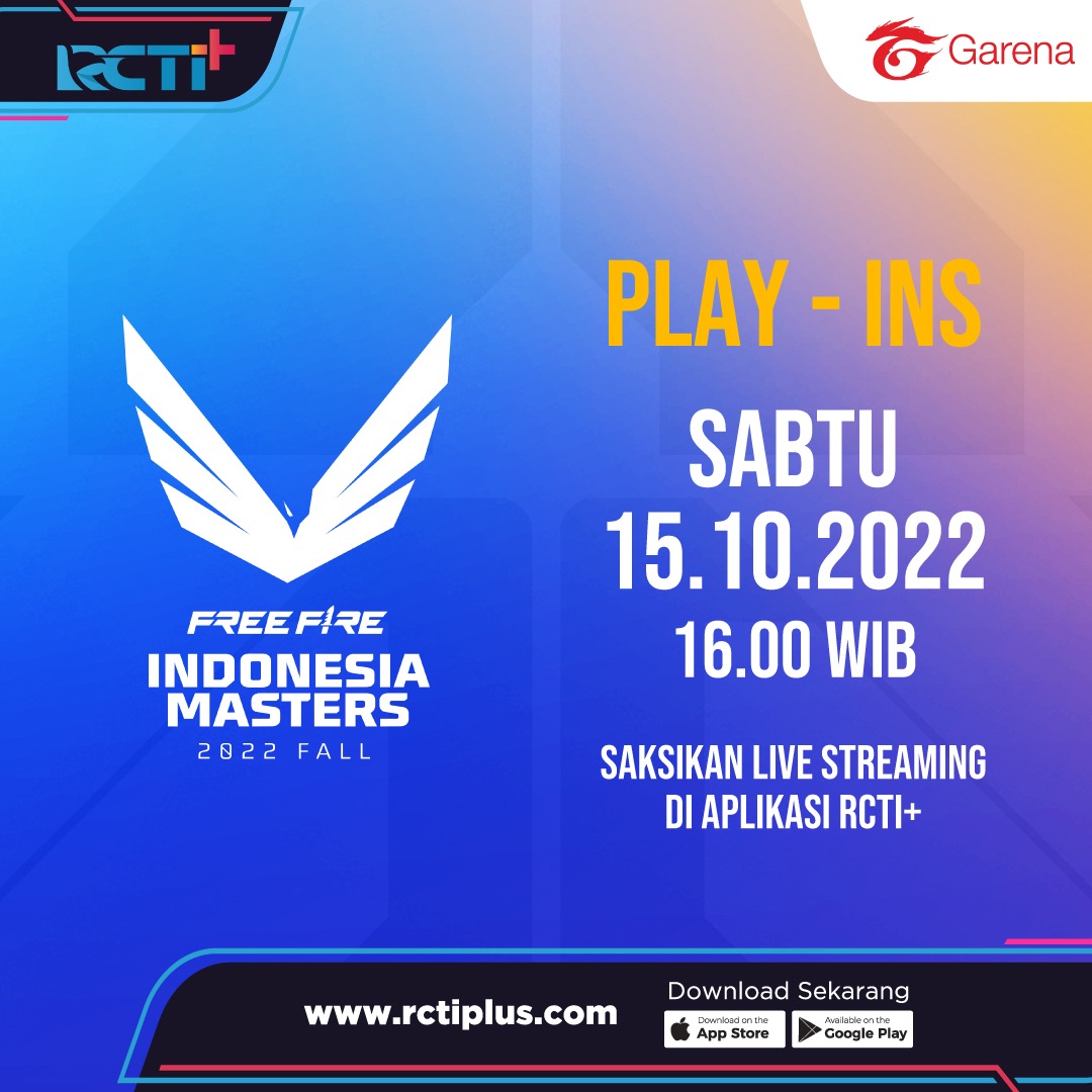 OfficialRCTI's tweet photo. Free Fire Indonesia Masters!!!!

Turnamen Esports Free Fire Terbesar di Indonesia
Sabtu, 15 Oktober 2022
Mulai pukul 16:00 WIB.
Tonton hanya di Live Streaming RCTI+!!! Gratisss!!

#FreeFire #FFIM #Evolveyourgame #garenaesports4id #RCTIPlusSports https://t.co/Erj6Xhbxc7