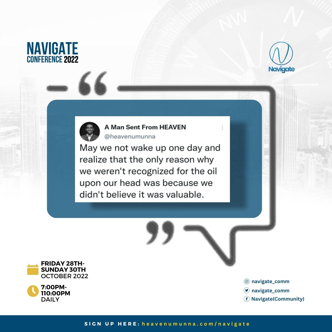 clinton_ogbeja's tweet image. #Navigate22 
#TheNextPhase
@heavenumunna 
@Navigate_Comm 

Register: 
heavenumunna.com/navigate