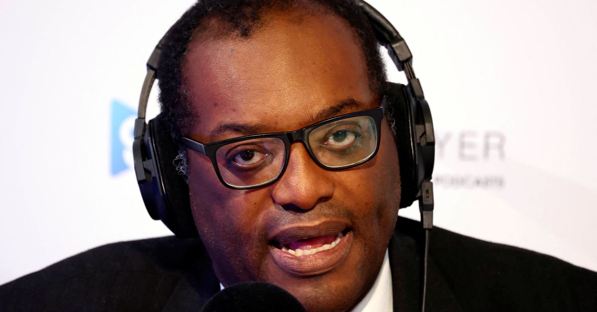 Reuters's tweet photo. UK's Kwarteng rushes to London for crunch talks on tax U-turn https://t.co/YVgU6q5TTj https://t.co/rvy1MHxLOu