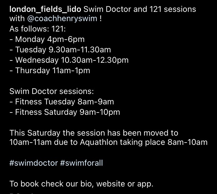 LDNFieldsLido's tweet image. How about some Swim Doctor sessions? 
If you can not swim pick Swim Doctor Learn. If you can swim and want to improve your technique or stamina pick the Fitness session. 
If you after one to one Swim Doctor session we have them too! #swimforall #swimdoctor #londonfieldslido