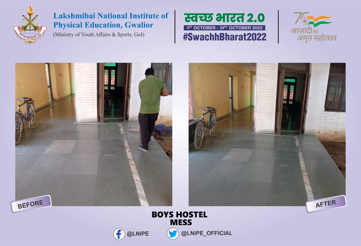 LNIPE_Official's tweet photo. Cleaning of Boys Hostel and Boys hostel Mess in Hostel Buildings during cleanliness drive #SpecialCampaign2 done today (14-10-2022). https://t.co/KWYs9tvYOM