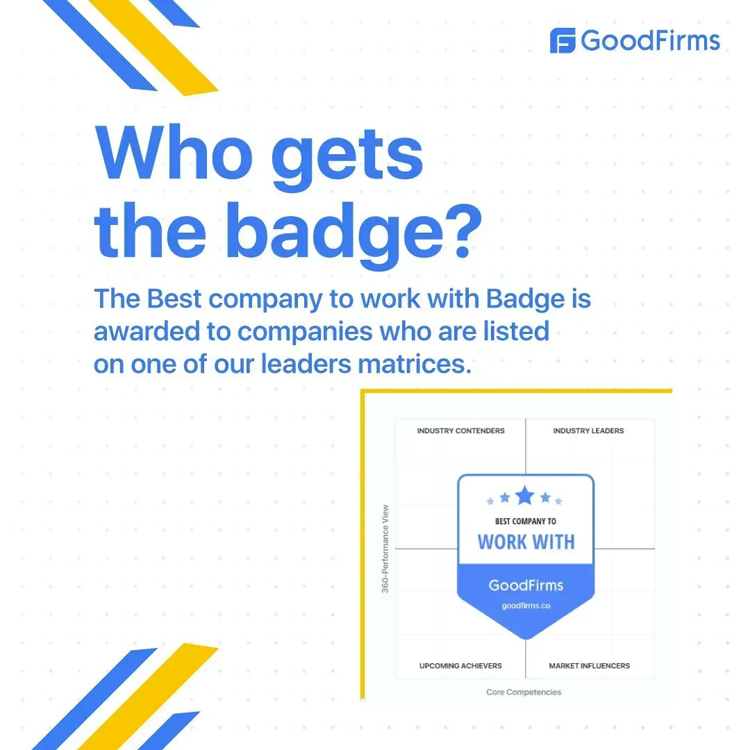 Goodfirms's tweet photo. Are you wondering who is eligible for the badge? We've simplified your search,

Are you on the #GoodFirms Leaders Matrix?

Then contact us right away to unlock your badge.

Find out more about the GoodFirms Leaders Matrix Algorithm here. - https://t.co/xfQETQyLlR 

 #technology https://t.co/GzBwM7dqPk