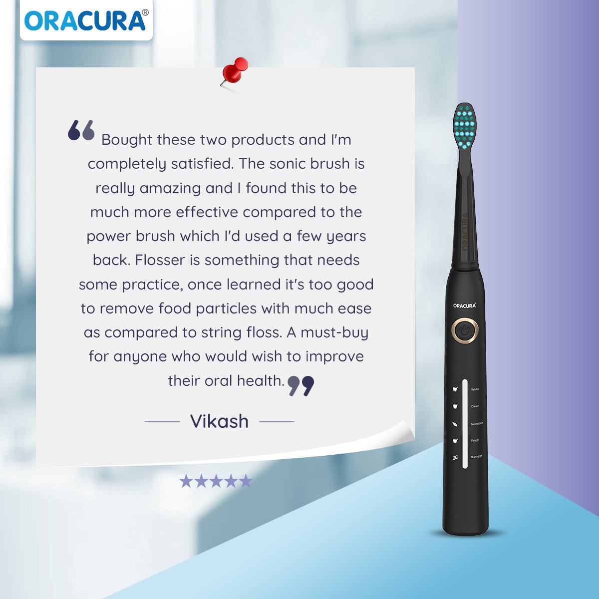 ORACURA's tweet image. We love seeing honest reviews and feedback from our customers. Thank you Vikash for your review. 

Buy the Smart Care Combo here: oracura.in/products/smart…

#ORACURA #flosser #flossing #waterflosser #happycustomer #customertestimonial #dentistsoforacura #dentists