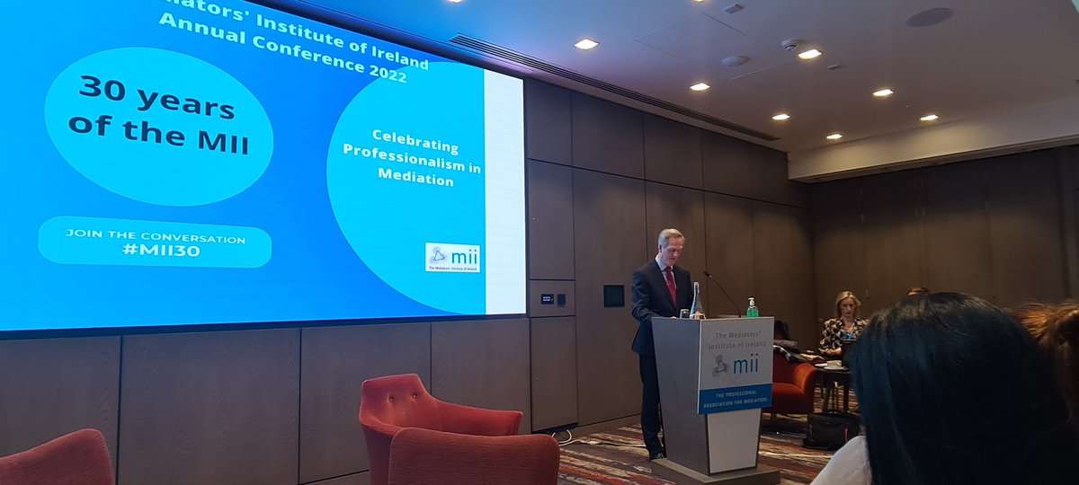GlencreeCentre's tweet photo. At the #MII30 annual conference just now, Glencree's Pat Hynes said: "In contested spaces like ours where divisions run deep, complexity is actually the friend of peace-making." #glencree4peace @MediatorsInstit https://t.co/nph02ae8ek