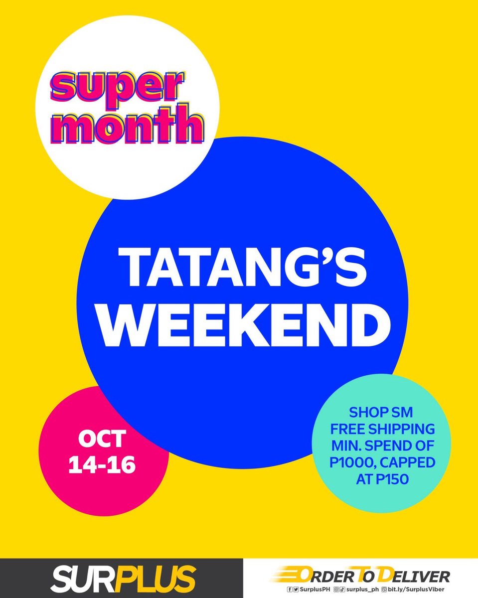 SurplusPH's tweet photo. Join us this #SurplusSuperMonth as we celebrate our beloved Tatang, Henry Sy, Sr.
Enjoy FREE DELIVERY for a minimum of P1000, capped at P150 when you purchase at ShopSM! https://t.co/33hb2HYdRf