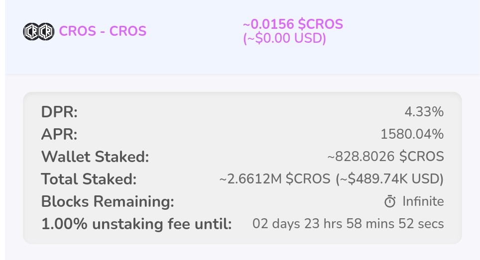 DieterM1987's tweet photo. I started staking $CROS with 410 CROS, the % may dropped a lot but that doesn't mean you can't make money. Now i already have 828 CROS! And i keep earning and staking, when this project shoots off wow 🚀 https://t.co/T9ojVWHgqv
#cros #cro #crofam #cronos #croswap #cronosdex https://t.co/CacOMbHOSc
