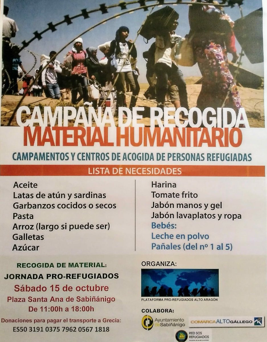 Solo la #Solidaridad y la cooperación cambian el mundo en un sentido positivo

#Sabiñánigo #Samianigo

#15Oct