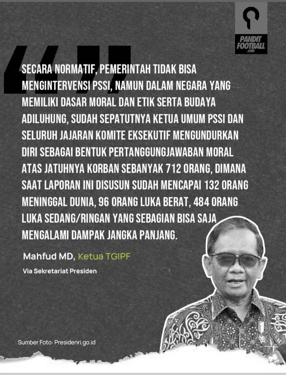 Memang sepatutnya ketua umum PSSI dan Exco ini mundur saja.