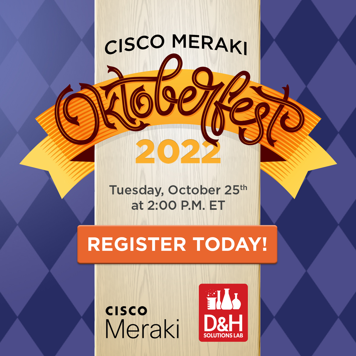 dandh's tweet photo. 🍺 @meraki Oktoberfest returns to D&H on Oct 25 and it's filled to the brim with demos and knowledge drops from our panel of experts who'll showcase the latest additions to the #CiscoMeraki solutions portfolio! See the #DHSolutionsLab agenda and sign up at https://t.co/F6OCQIBNEe https://t.co/47kml4xpcL