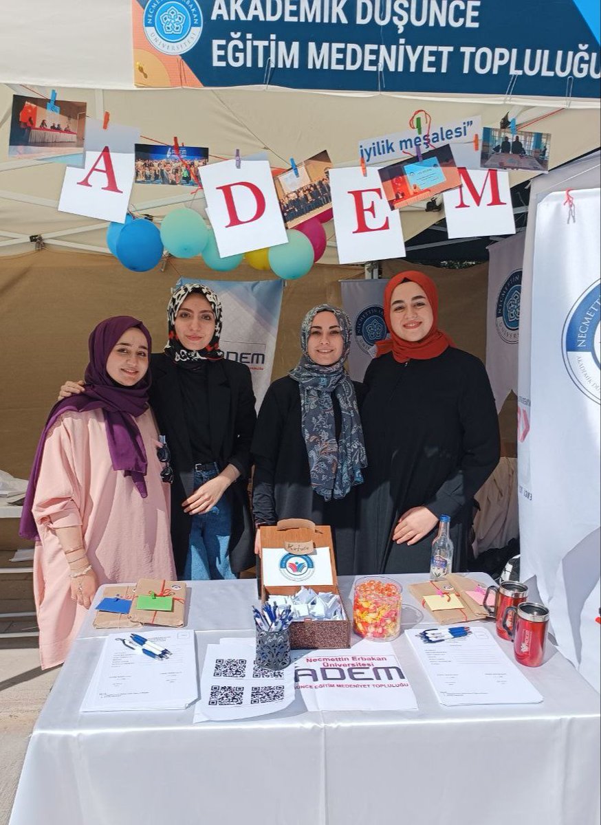 KonyaAdemNeu's tweet photo. 12-13 Ekim tarihlerinde üniversitemizde düzenlenen #UNİ101FEST te ADEM topluluğu olarak tanıtım standımızı açtık. 
Standımızı ziyaret eden başta kıymetli rektör hocamız Prof. Dr. @CemZorlu  olmak üzere herkese teşekkür ederiz, etkinliklerimizde görüşmek üzere. https://t.co/uPJfcOoed3