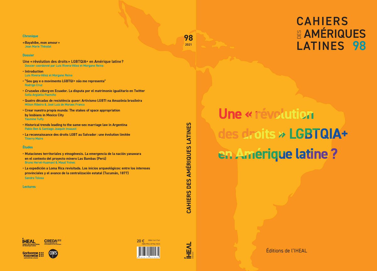 CompagnonO's tweet photo. La dernière livraison des Cahiers des Amériques latines est en ligne, avec un beau dossier sur la révolution des droits LGBTQIA+ coordonné par @luisrivelez et @MorganeReina 

C'est ici: https://t.co/W56XlS3Yhw

@IHEAL_CREDA @Eds_IhealCreda @Sorbonne_Nvelle 
@USN_Recherche https://t.co/BeOhUyZlAS