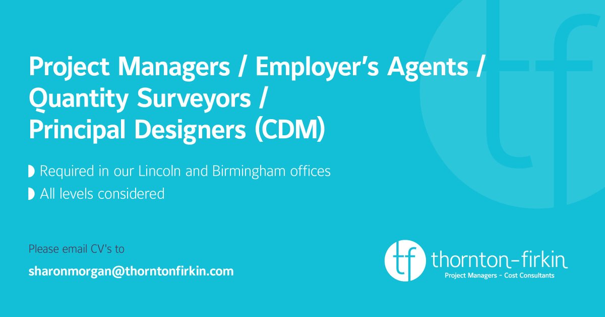 Advert for PM/EA/QS/PD Roles