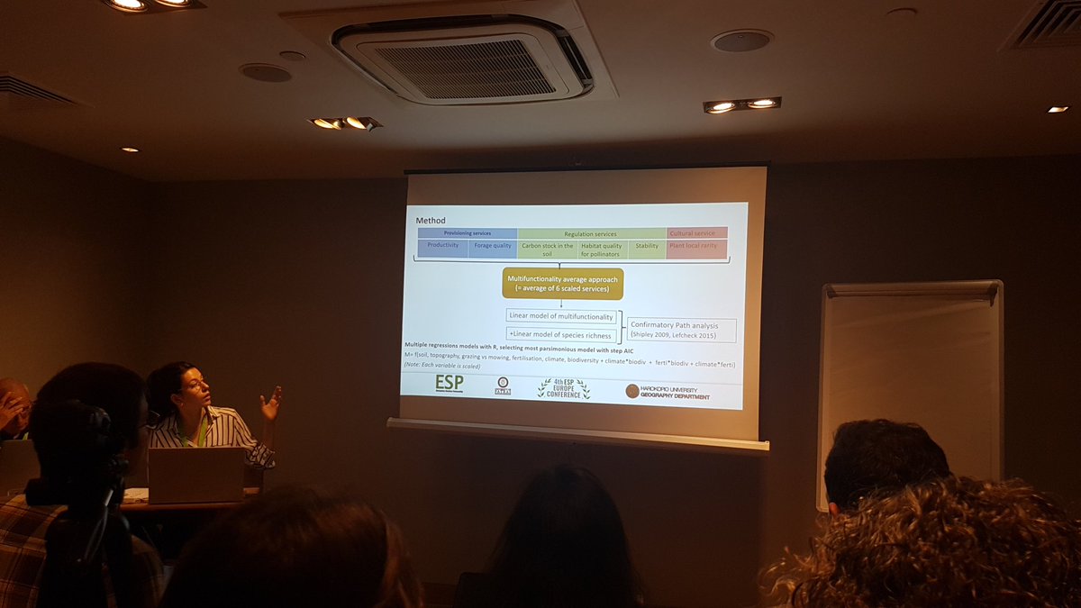 <a href="/Lu_Allart/">Lucie Allart</a> gave a great illustration of how structural equation modelling can be used to understand the complex biotic inter relations involved in the delivery of Ecosystem Services #esp2022europe.