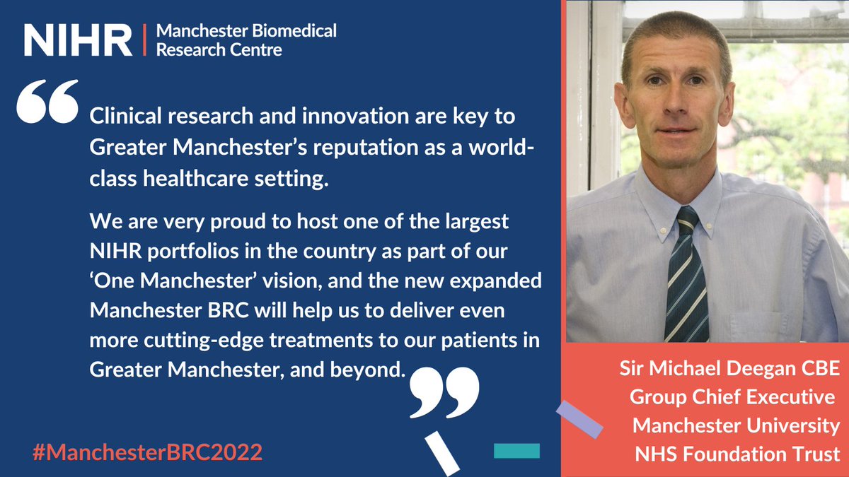 ManchesterBRC's tweet photo. @AndyBurnhamGM @MayorofGM @greatermcr @NIHRresearch @Lupusdoc @MFT_Research @MFTnhs @NCAresearchNHS @OfficialUoM @TheChristieNHS @GMMH_NHS @FBMH_UoM "Clinical research and innovation are key to Greater Manchester's reputation as a world-class healthcare setting"
Find out more about Manchester BRC's success stories from the past five years https://t.co/lIOgipvu35
#ManchesterBRC2022 #OneManchester https://t.co/Rpr3967BK6
