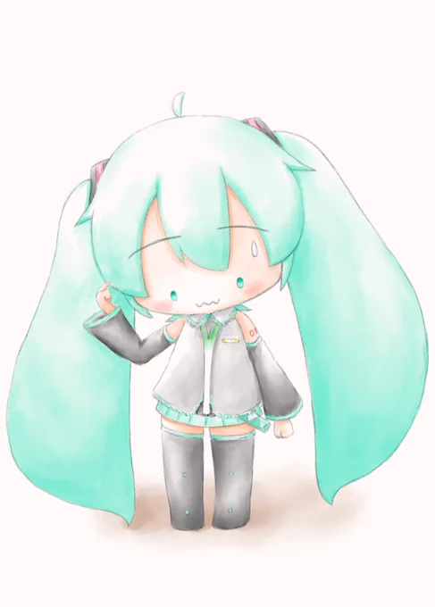 仕事終わりました。今日も残業疲れたよ(^_^;)最近時間無くてあまり絵を描けていないのですが、ネクタイなくしちゃったミクちゃん描いてみました手近にあったもので代用してみたけど何か違う・・・#初音ミク 