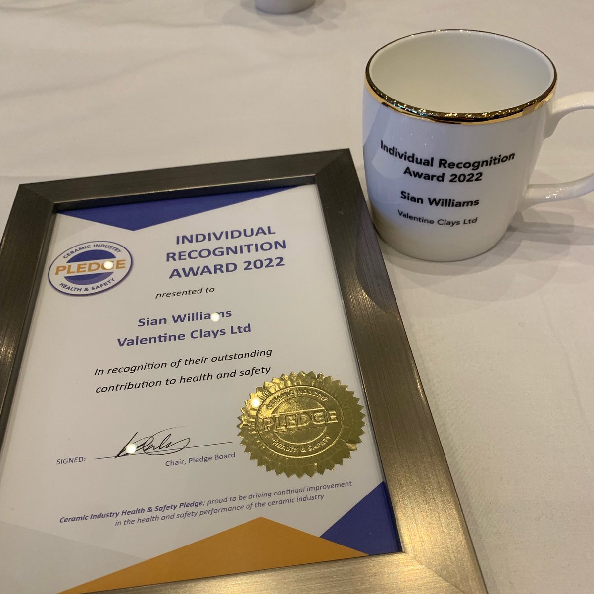 Well what an exciting day for our Health &amp; Safety manager Sian! 
Sian attended the BCC Pledge Conference &amp; Awards and was presented with the Individual Recognition Award.
Huge congratulations to Sian, we are very proud!🎉 
#valentineclays #stokeontrent #business #stoke